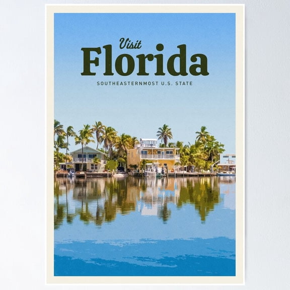 Poster Visit Florida Wall Artunframed Prints For Home Or Office Perfect Gift For Everyone , Poster Print Only
