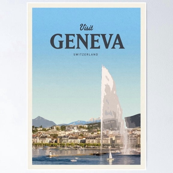 Poster Visit Geneva Wall Artunframed Prints For Home Or Office Perfect Gift For Everyone , Poster Only