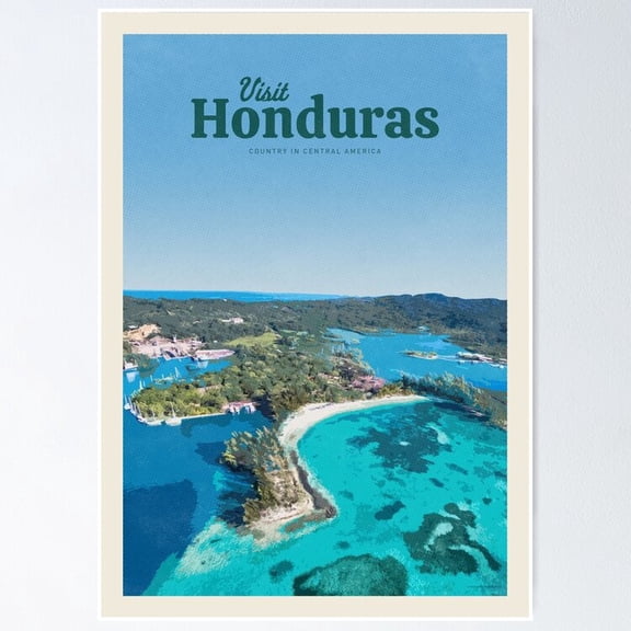 Poster Visit Honduras - No Framed, Vintage Wall Art, Trendy Retro Print, Positive Quote Poster, Room Decor, Wall Art, 24x36