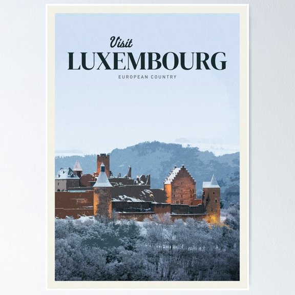 Poster Visit Luxembourg Wall Art, Unframed Prints For Home Or Office, Perfect Gift For Everyone, 12x18