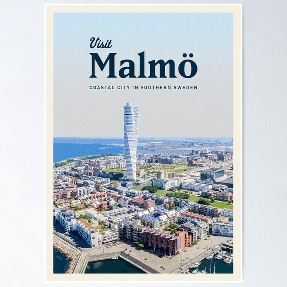 Poster Visit Malmã¶ Wall Art, Unframed Prints For Home Or Office, Perfect Gift For Everyone, 8x12