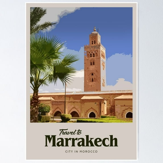 Poster Visit Marrakesh Wall Art, Unframed Prints For Home Or Office, Perfect Gift For Everyone, 8x12