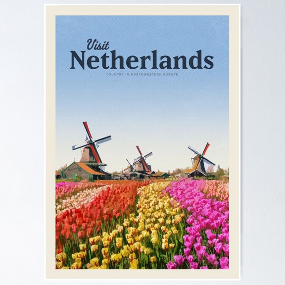 Poster Visit Netherlands Wall Artunframed Prints For Home Or Office Perfect Gift For Everyone , Poster Print Only