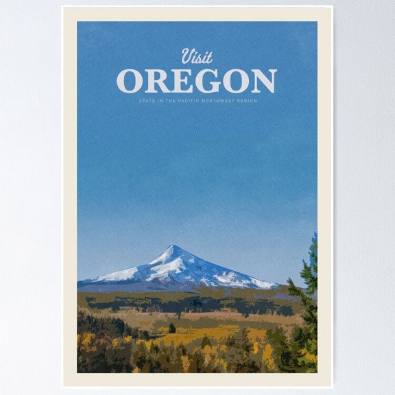 Poster Visit Oregon Wall Art, Unframed Prints For Home Or Office, Perfect Gift For Everyone, 8x12