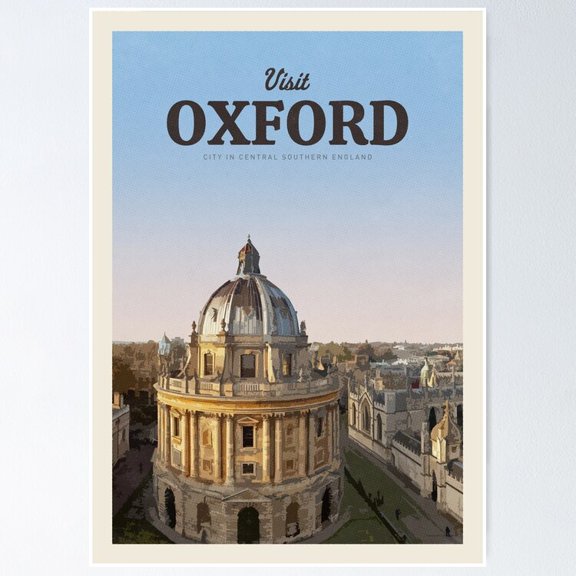 Poster Visit Oxford Wall Art, Unframed Prints For Home Or Office, Perfect Gift For Everyone, 12x18