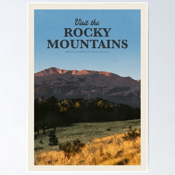 Poster Visit Rocky Mountains Vintage Wall Arttrendy Retro Print Positive Quote Poster Room Decor Wall Art , Poster Print Only