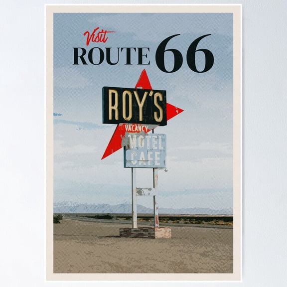 Poster Visit Route 66 Wall Art, Unframed Prints For Home Or Office, Perfect Gift For Everyone, 8x12
