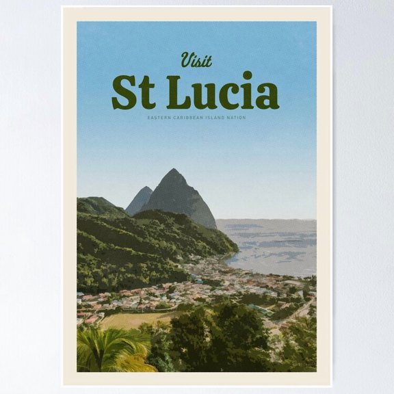 Poster Visit St Lucia Wall Art, Unframed Prints For Home Or Office, Perfect Gift For Everyone, 8x12
