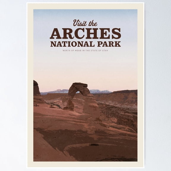 Poster Visit The Arches National Park Vintage Wall Arttrendy Retro Print Positive Quote Poster Room Decor Wall Art , Poster Only