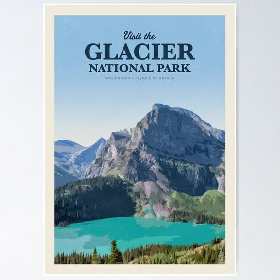 Poster Visit The Glacier National Park Wall Art, Unframed Prints For Home Or Office, Perfect Gift For Everyone, 8x12