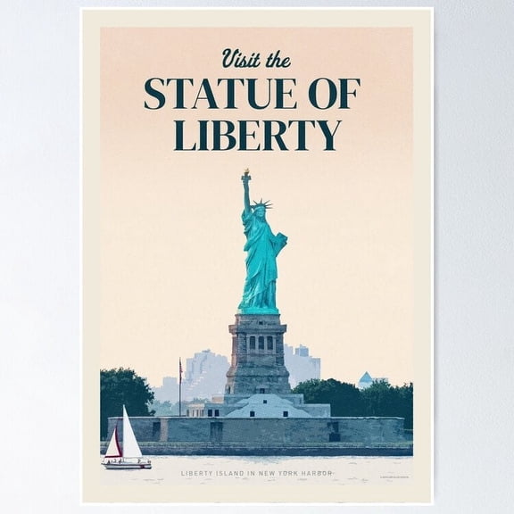 Poster Visit The Statue Of Liberty Wall Art, Unframed Prints For Home Or Office, Perfect Gift For Everyone, 24x36