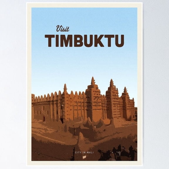 Poster Visit Timbuktu Vintage Wall Arttrendy Retro Print Positive Quote Poster Room Decor Wall Art , Poster Print Only