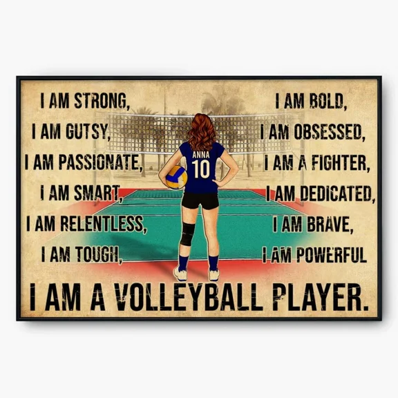 Poster Volleyballwith Namenumberappearance &- UNFRAMED Poster Prints, Wall Art For Home Decor Or Office - Great Gift Idea For Friends & Family, 8x12