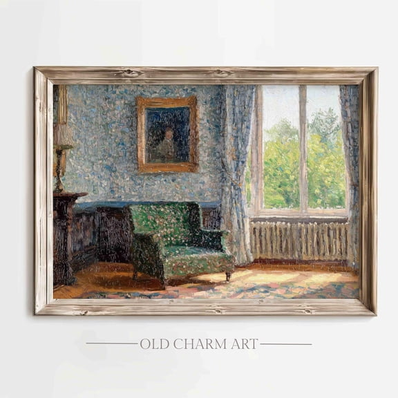 Poster Wall Art, Room Interior Impressionist Art Poster, Vintage Wall Decor Art, Neutral Art Poster, Wa268, Unframed Poster Size 16x24