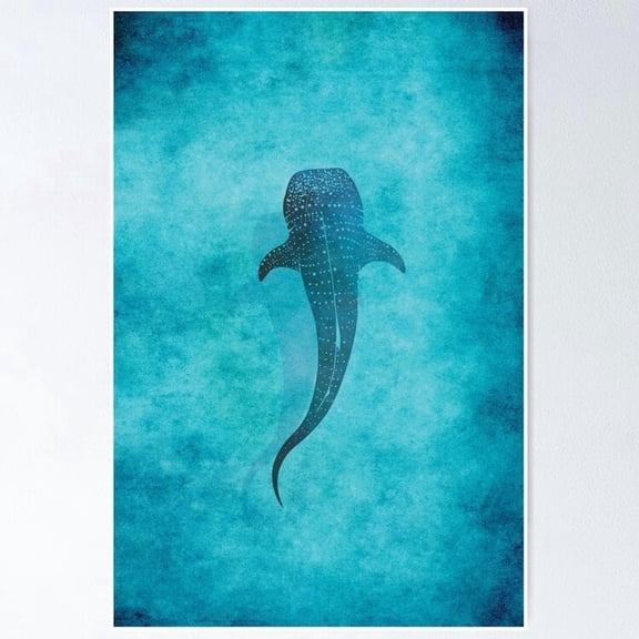Poster Whale Shark Blue Ocean Vintage Wall Art Trendy Retro Print Positive Quote Poster Room Decor Wall Art
