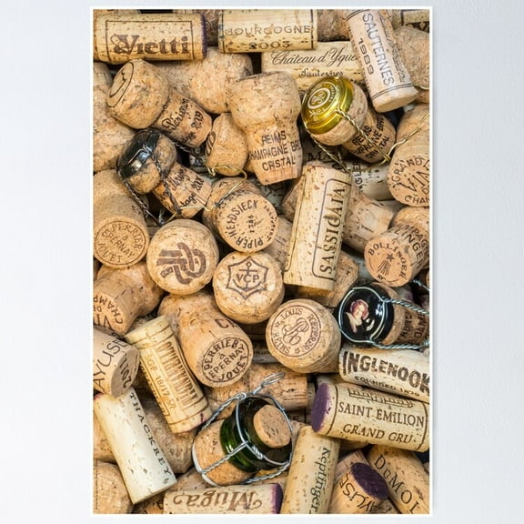 Poster Wine Corks - No Framed, Vintage Wall Art, Trendy Retro Print, Positive Quote Poster, Room Decor, Wall Art, 8x12
