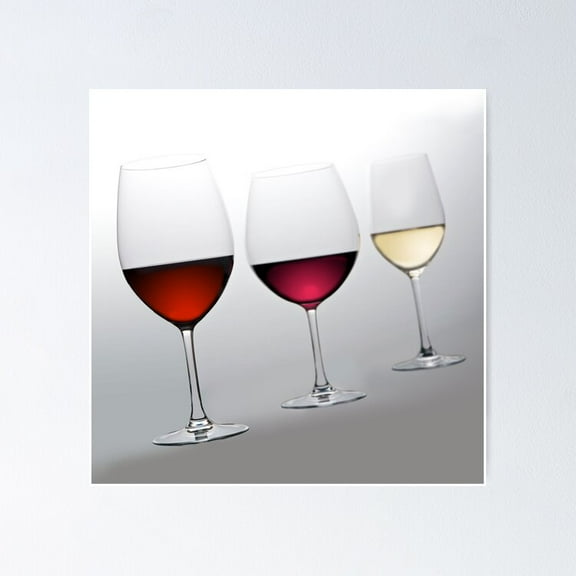 Poster Wine Glasses With Various Wines Photo - No Framed, Vintage Wall Art, Trendy Retro Print, Positive Quote Poster, Room Decor, Wall Art, 12x18