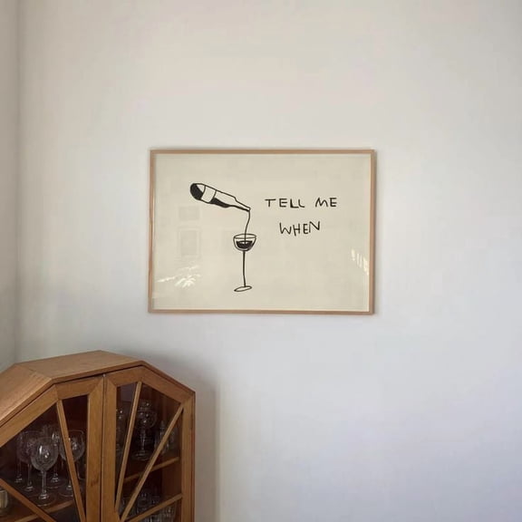 Poster Wine Quote Print: Kitchen Bar Cart Poster, WINXIE DECOR - 8X12, UNFRAMED