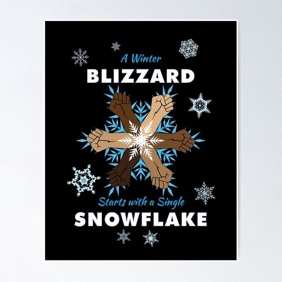 Poster A Winter Blizzard Starts With A Single Snowflake - No Framed, Vintage Wall Art, Trendy Retro Print, Positive Quote Poster, Room Decor, Wall Art, 8x12