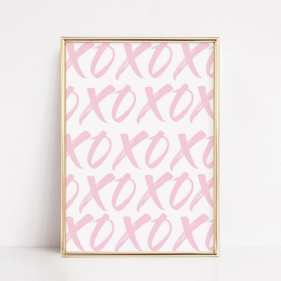 Poster X And O Print Bedroom Print Xo Bedroom Poster Bedroom Printable Pink Prints Pink Wall Artteen Bedroom Wall Decor Hugs Kisses Prints Vintage Wall Arthot Trend! , Poster Print Only