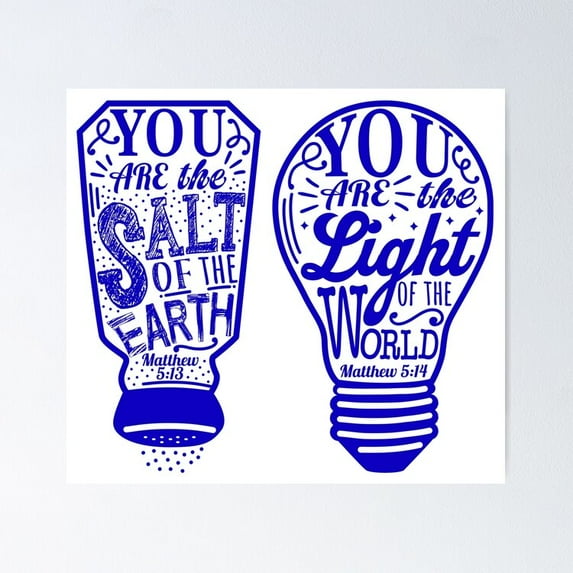 Poster You Are The Salt Of The Earth And Light Of The World - Matthew Poster - No Framed, Vintage Wall Art, Hot Trend!, 12x18