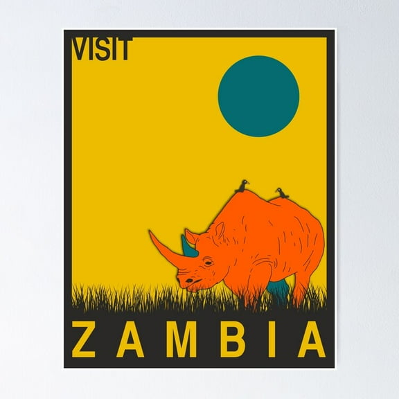 Poster Zambia - No Framed, Vintage Wall Art, Trendy Retro Print, Positive Quote Poster, Room Decor, Wall Art, 8x12