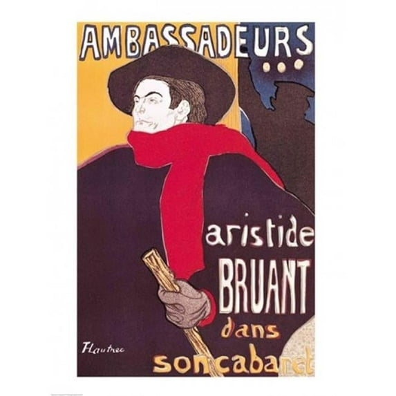 Poster advertising Aristide Bruant Poster Print by Henri de Toulouse-Lautrec