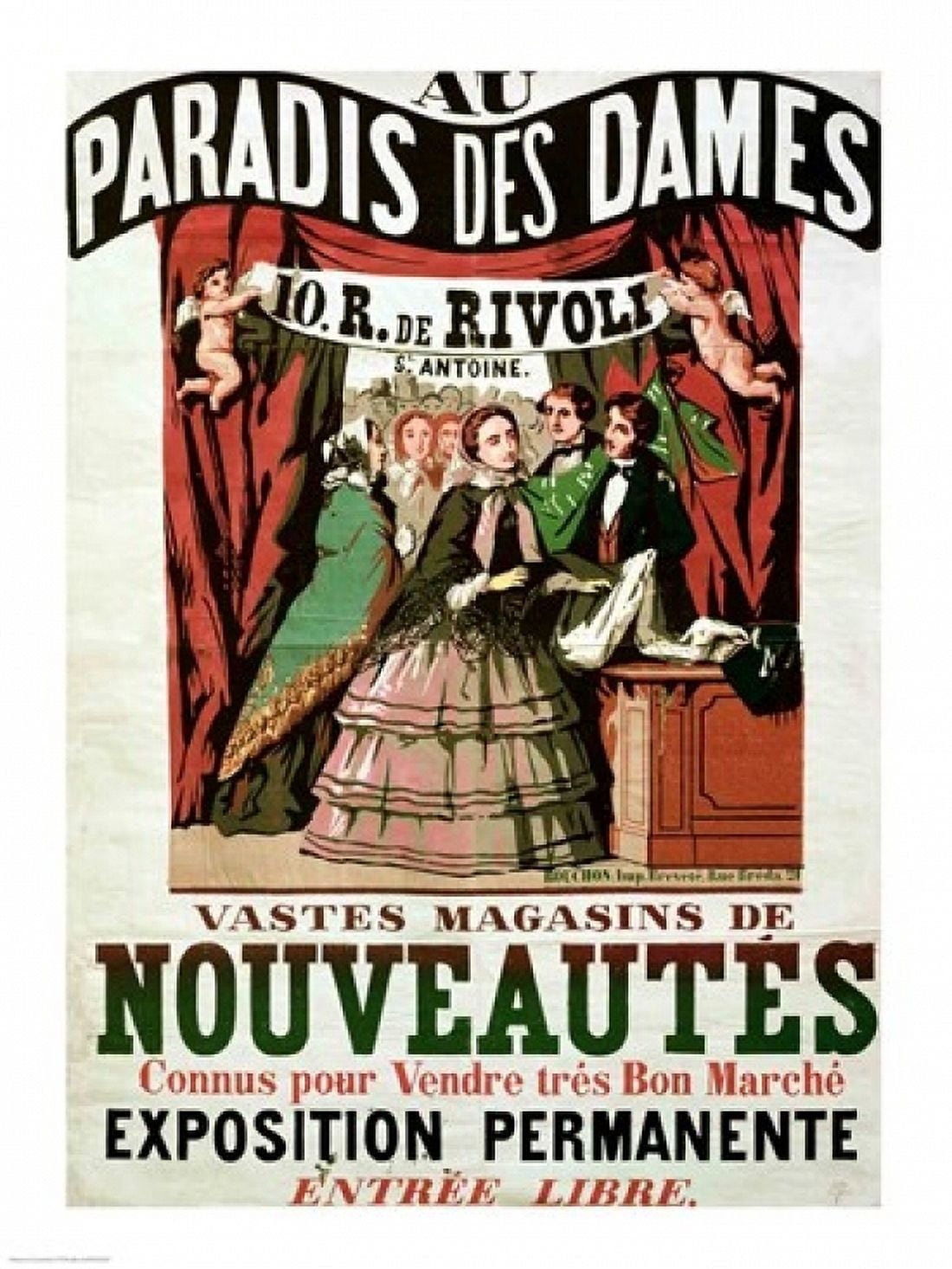 Poster advertising Au Paradis des Dames Canvas Art - (24 x 36)