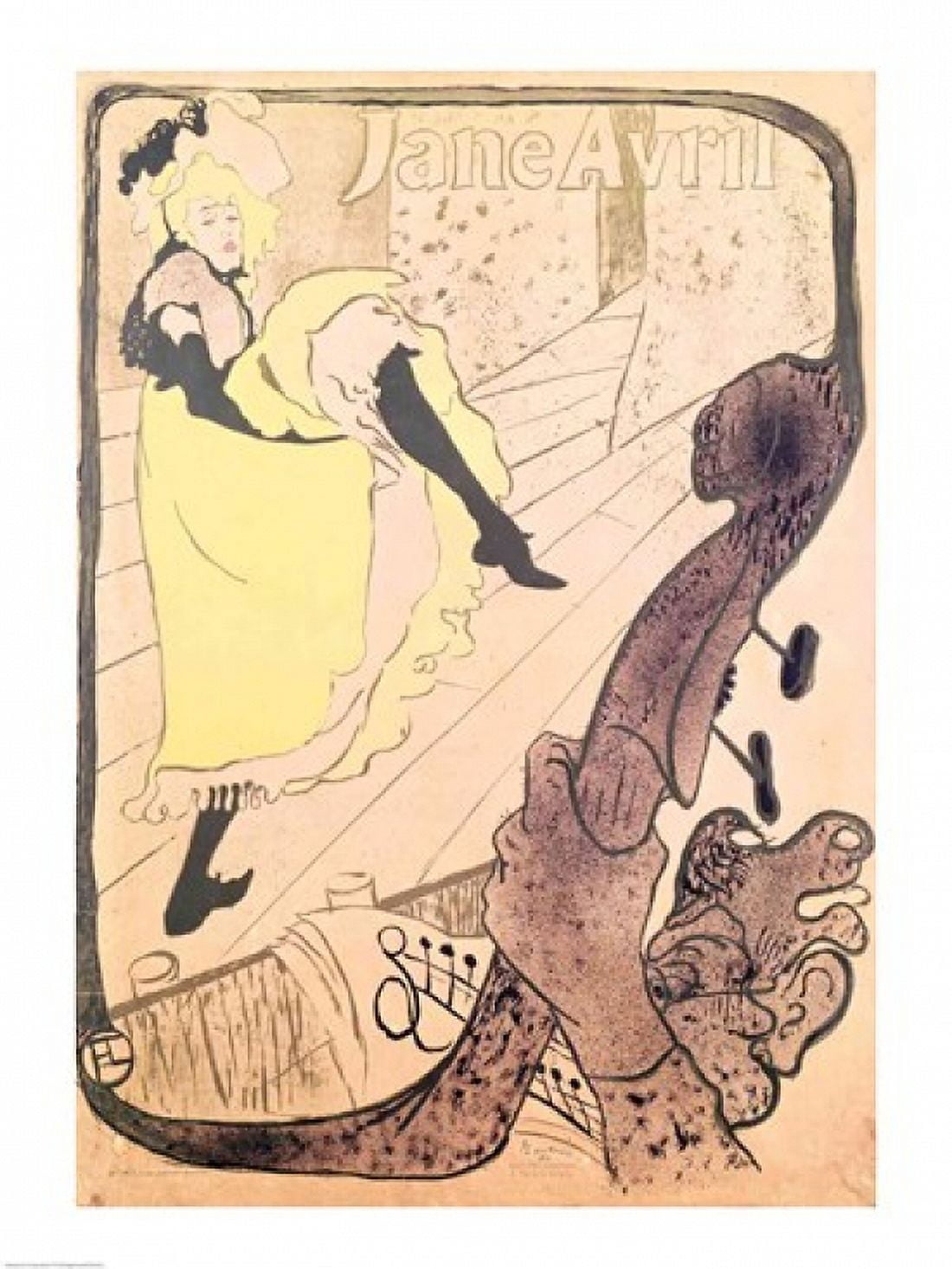 Poster advertising Jane Avril Canvas Art - Henri de Toulouse-Lautrec (18 x 24)