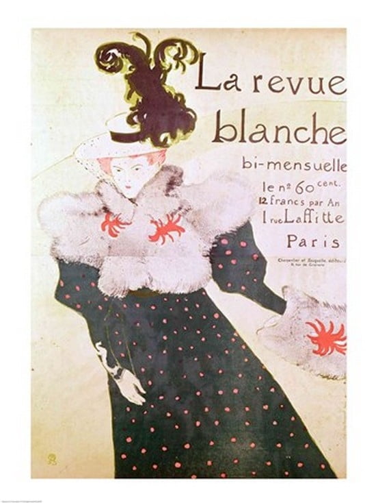 Poster advertising La Revue Blanche 1895 Canvas Art - Henri de Toulouse-Lautrec (24 x 36)
