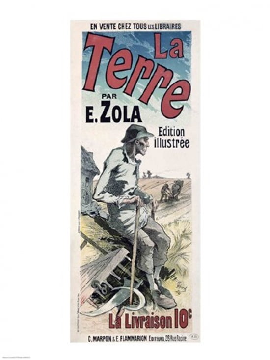 Poster advertising La Terre 1889 Canvas Art - Jules Cheret (18 x 24)