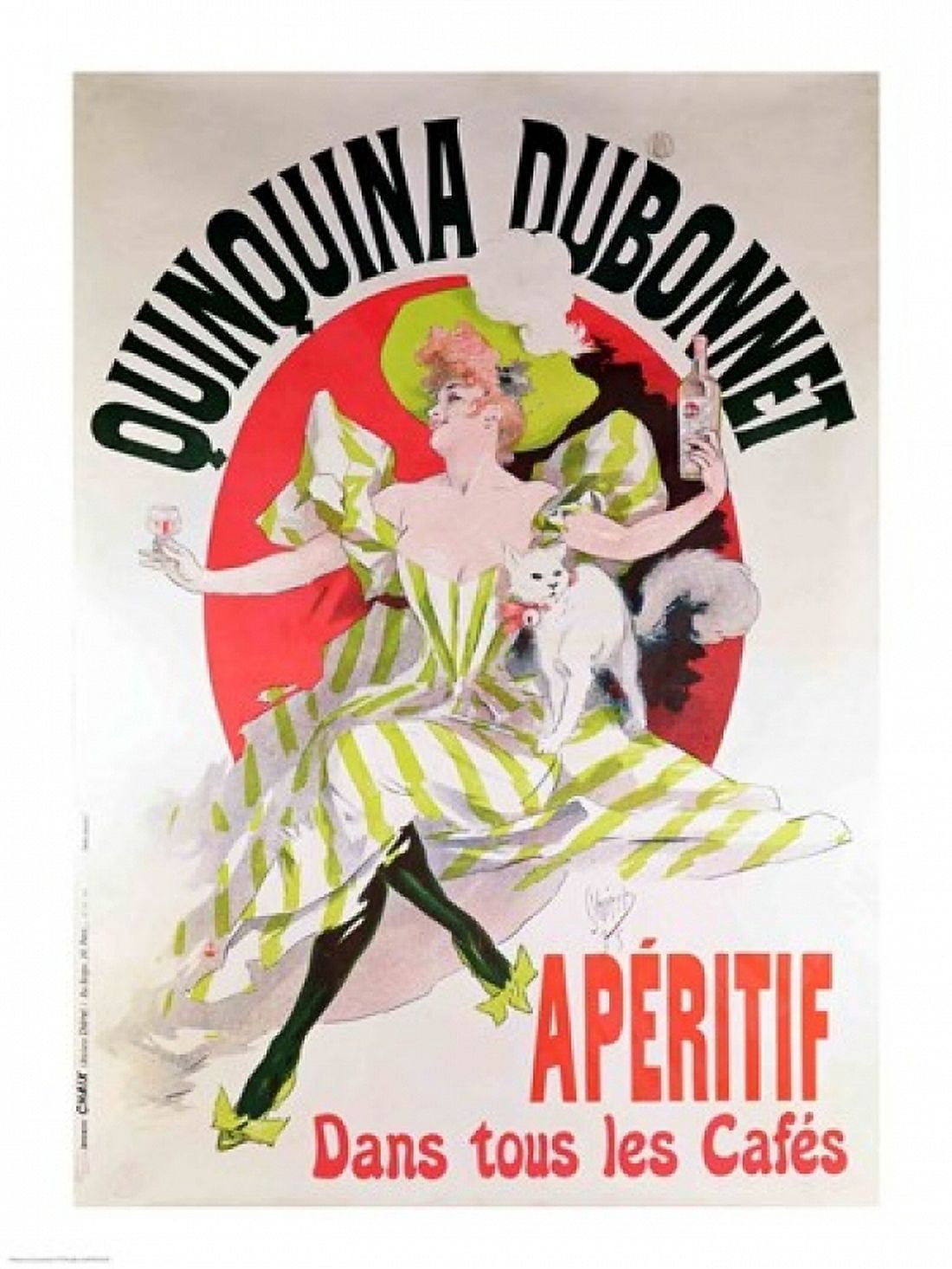 Poster advertising Quinquina Dubonnet aperitif 1895 Canvas Art - Jules Cheret (24 x 36)