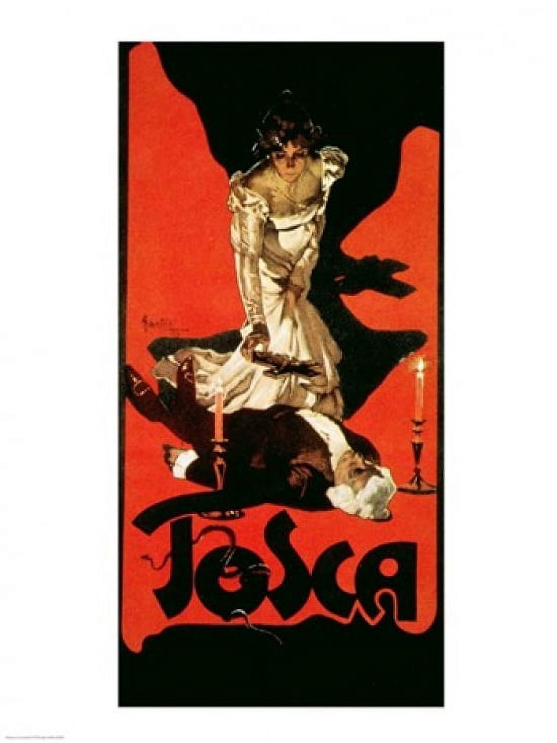 Poster advertising a performance of Tosca 1899 Canvas Art - Adolpho Hohenstein (18 x 24)