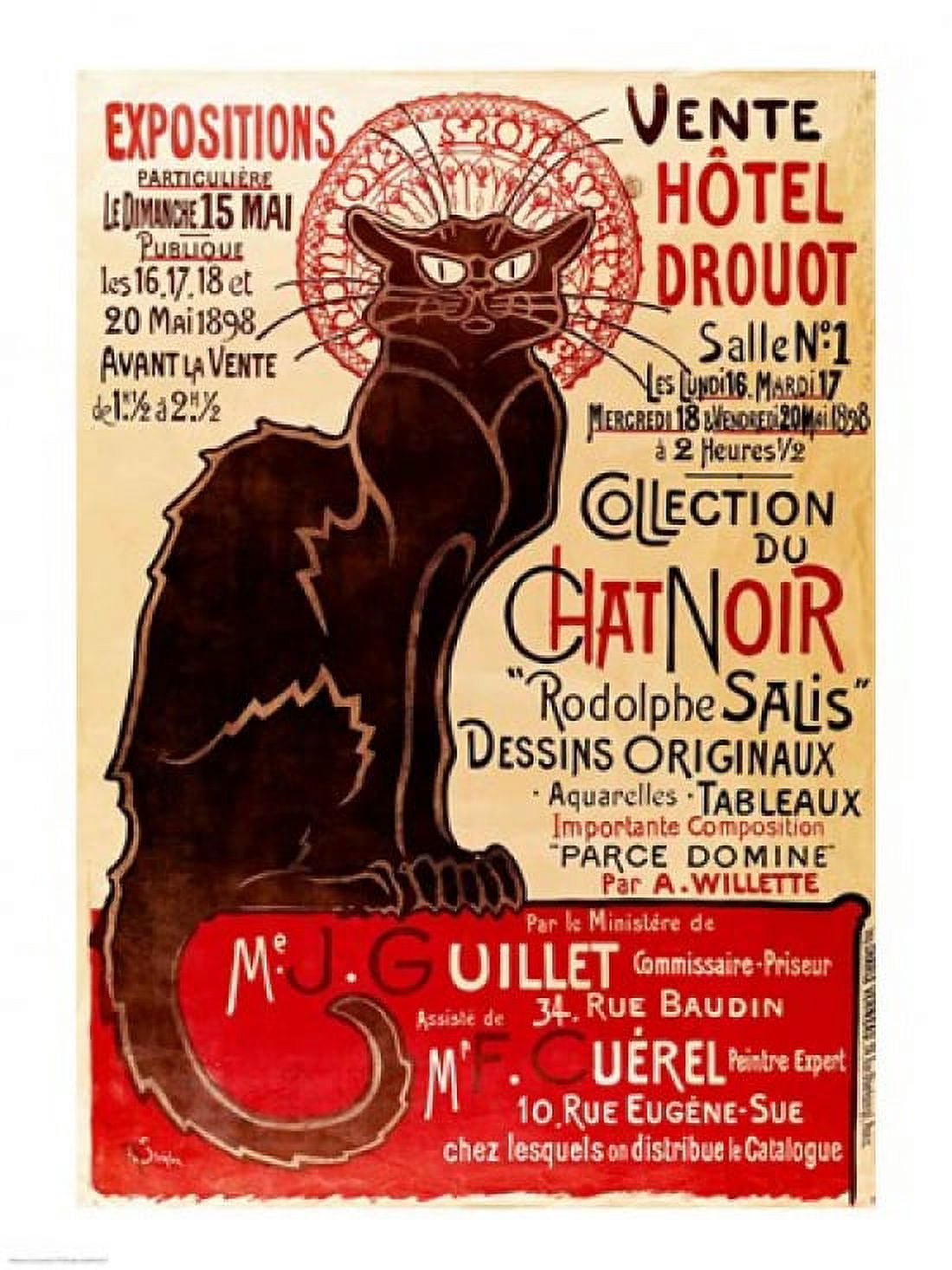 Poster advertising an exhibition of the Collection du Chat Noir Cabaret Canvas Art - Theophile-Alexandre Steinlen (18 x 24)