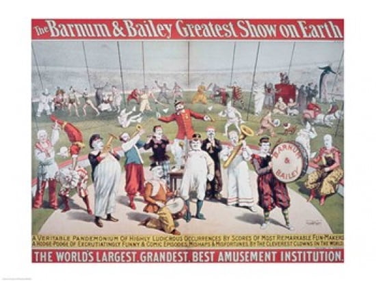 Poster advertising the Barnum and Bailey Greatest Show on Earth Canvas Art - (24 x 18)