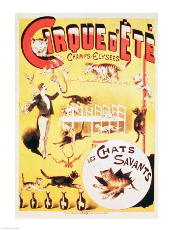 Poster advertising the Cirque dEte in the Champs Elysees Canvas Art - (18 x 24)