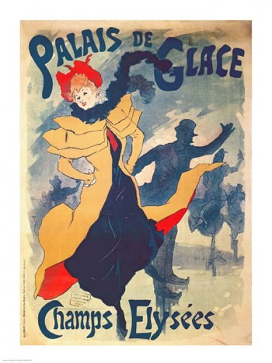 Poster advertising the Palais de Glace on the Champs Elysees Canvas Art - Jules Cheret (18 x 24)