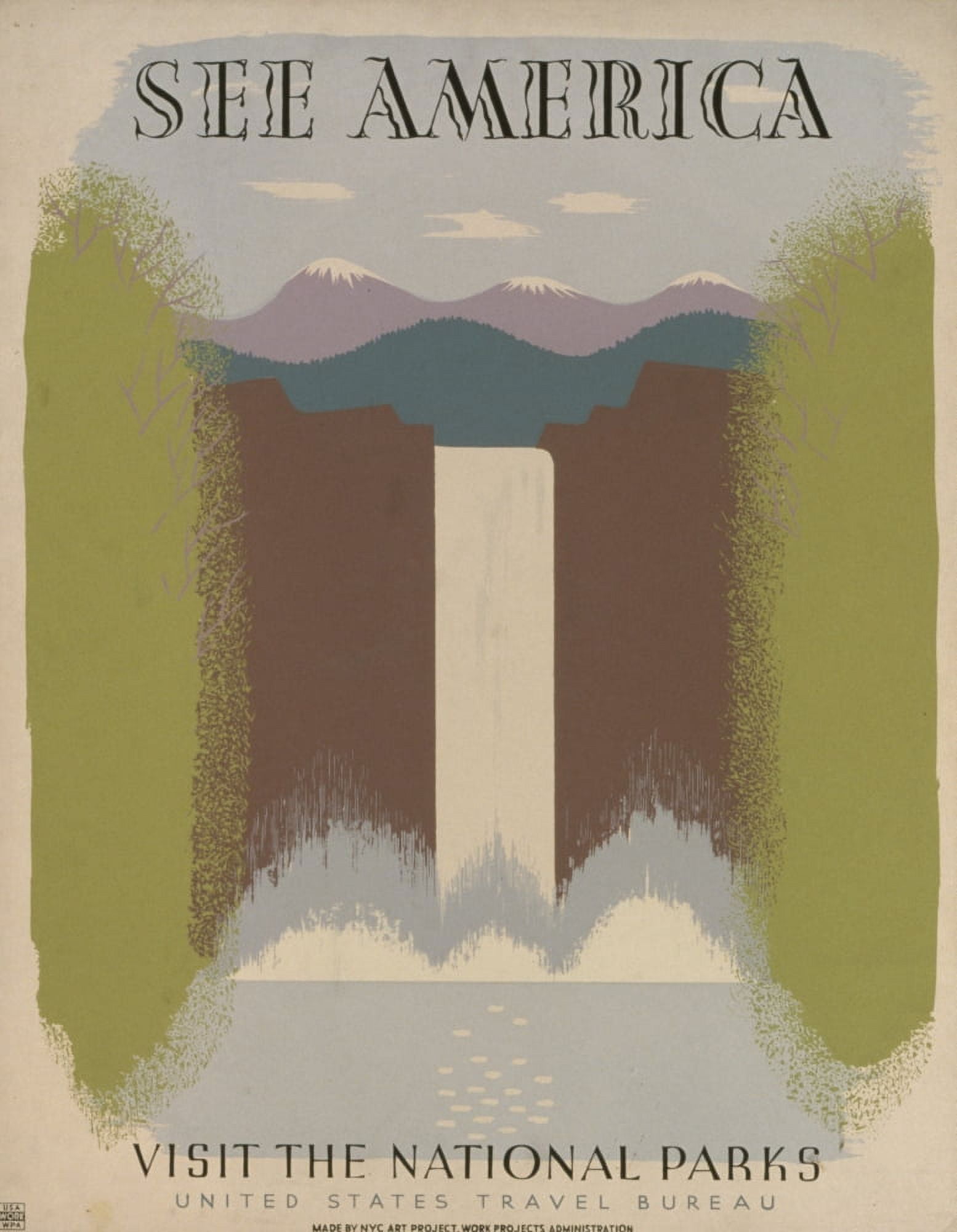 Poster c1938 See America National Parks Canvas Art - Harry Herzog (24 x 36)