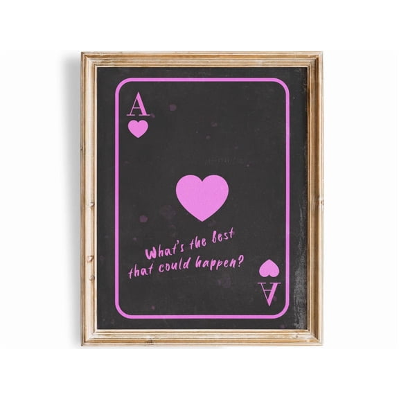 PosterArt Ace of Hearts Art Print Lucky Us Playing Card Wall Décor for Game Room or Lounge, 12x18 UNFRAMED