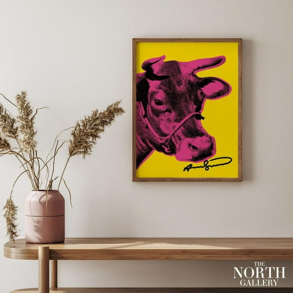 PosterArt Andy Warhol Cow Exhibition Poster Print, Museum Poster, Pop Art Print, Trendy Poster, Gallery Wall Art, Size 8x12 UNFFRAMED