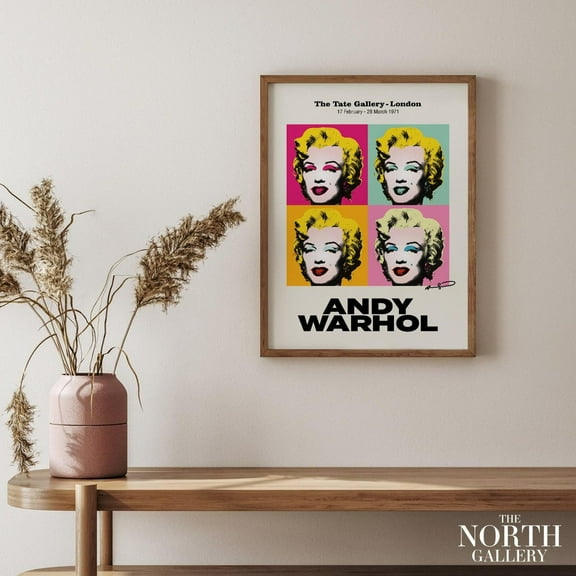 PosterArt Andy Warhol Exhibition Poster, Pop Art Print, Trendy Wall Art Print, Exhibition Wall Art, Size 12x18 UNFFRAMED