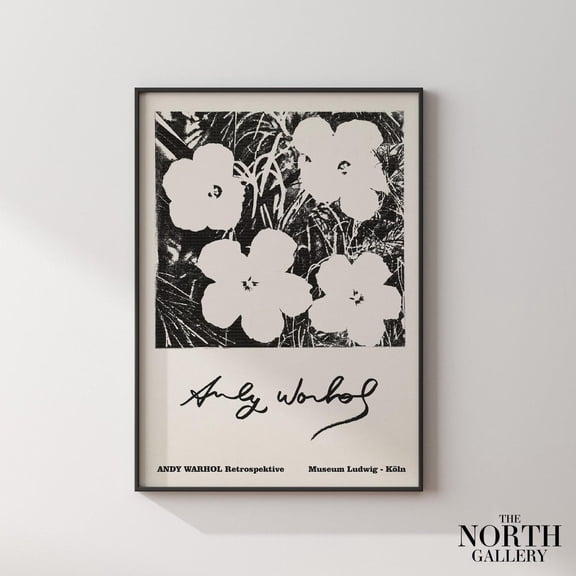 PosterArt Andy Warhol Flowers Exhibition Poster Print, Museum Poster, Exhibition Wall Art, Gallery Wall Art, Modern Wall Art, Size 12x18 UNFFRAMED