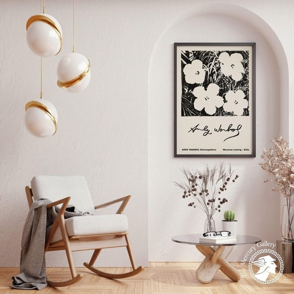PosterArt Andy Warhol Poster, Flower Retrospektive Print, Vintage Museum Pop Art Wall Decoration, 24x36 UNFRAMED