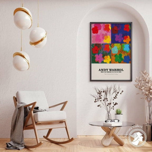 PosterArt Andy Warhol Poster, Pop Art Flower Print, Modern Gallery Wall Decoration, 8x12 UNFRAMED