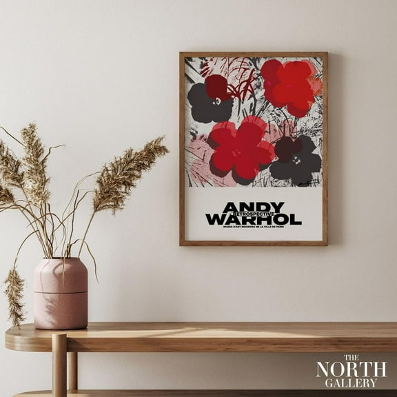 PosterArt Andy Warhol Print, Andy Warhol Decor, Warhol Exhibition, Flower Art, Retro Poster, Size 8x12 UNFFRAMED