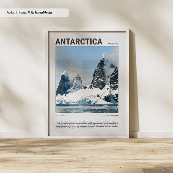 PosterArt Antarctica Poster Travel Poster Travel Wall Art Minimal Travel Print Antarctica Wall Decor Photo of Antarctica, Size 16x24 UNFFRAMED