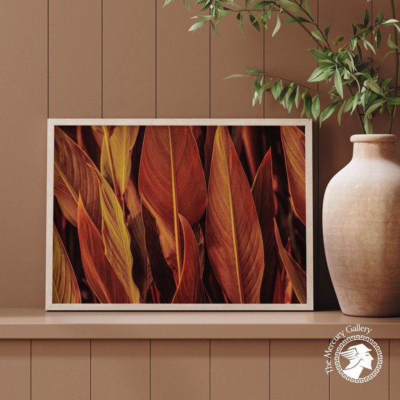 PosterArt Autumn Leaf Poster, Rustic Botanical Fall Wall Art Print, 8x12 UNFRAMED