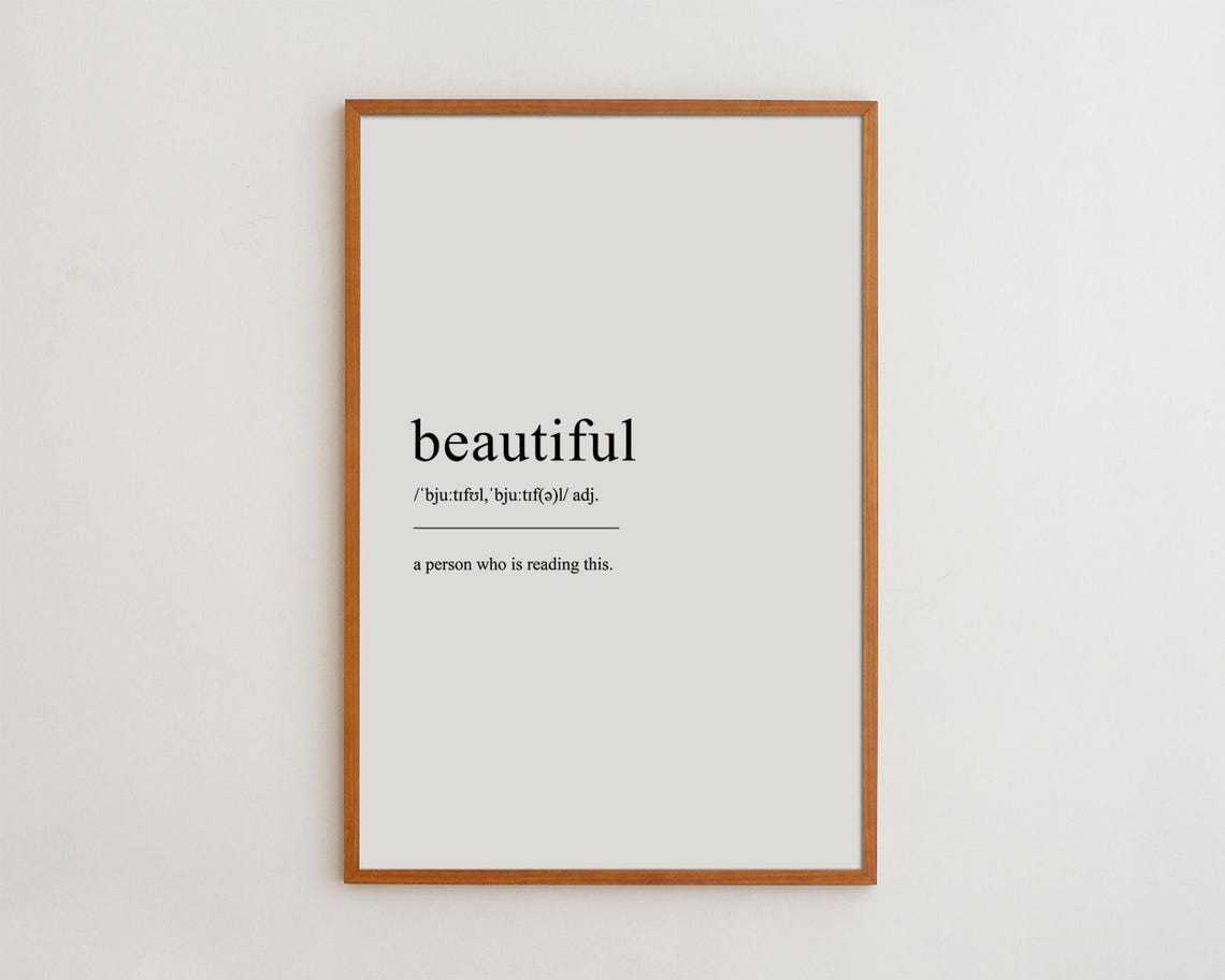 PosterArt Beautiful Definition Poster Wall Art Typography Poster Black ...
