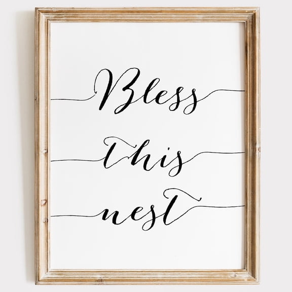 PosterArt Bless This Nest Art Print Rustic Wall Décor for Entryway or Family Room, 8x12 UNFRAMED