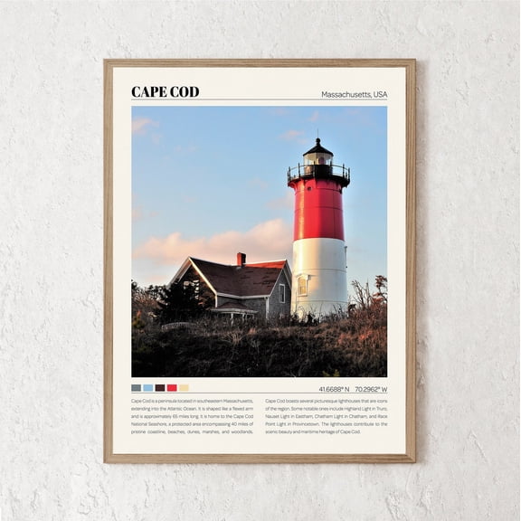 PosterArt Cape Cod Print, Cape Cod Wall Art, Cape Cod Poster, Cape Cod Photo, Cape Cod Wall Decor, Cape Cod Travel Gift, 12x18 UNFRAMED